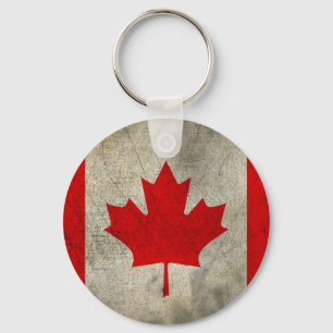 Porte-clés Drapeau canadien vintage Feuille d'érable