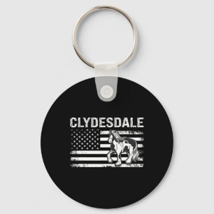 Porte-clés Drapeau Clydesdale Usa Cheval équestre Épouse Femm