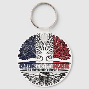 Porte-clés Drapeau Corse France Arbre