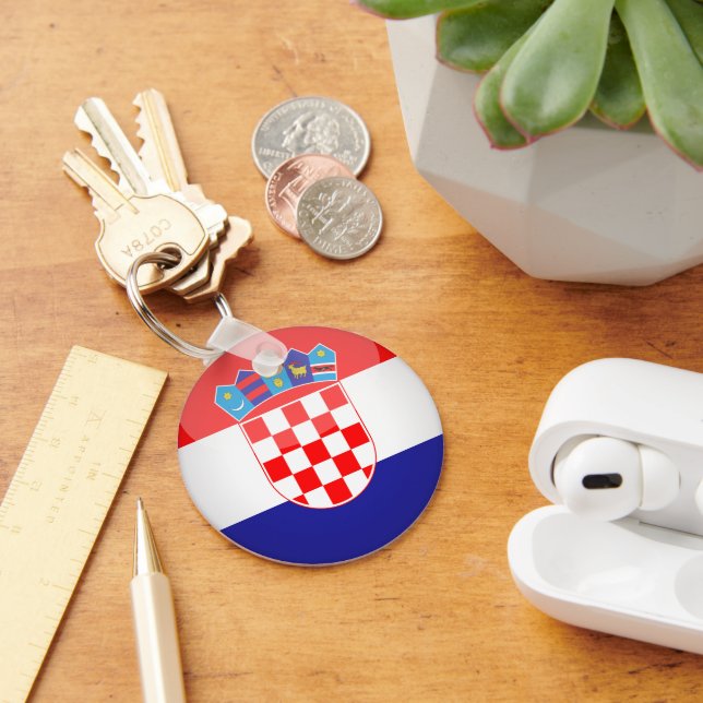 Porte-clés Drapeau croate & Croatie, voyage, vacances /sports (Bureau)