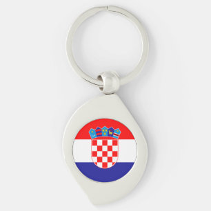 Porte-clés Drapeau croate moderne avec blason mignon