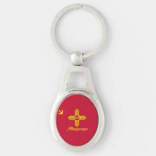 Porte-clés Drapeau d'Albuquerque, Nouveau-Mexique Porte - clé