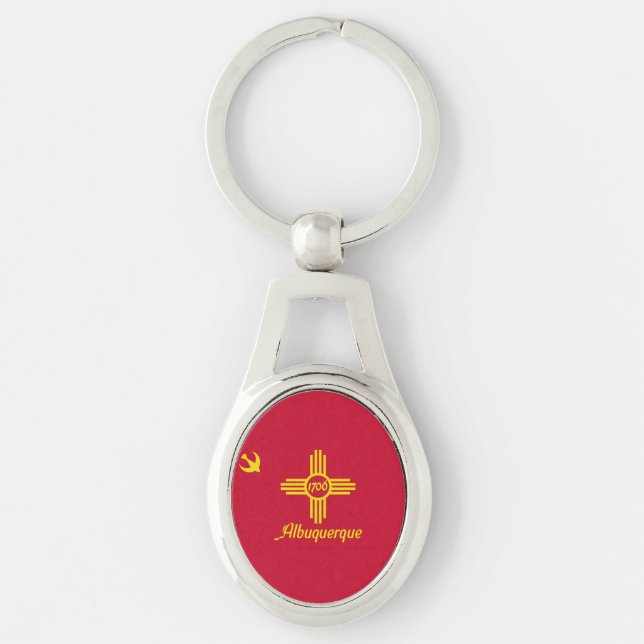 Porte-clés Drapeau d'Albuquerque, Nouveau-Mexique Porte - clé (Devant)