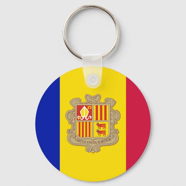 Porte-clés Drapeau d'Andorre patriotique (Recto)