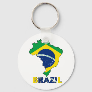 Porte-clés Drapeau dans la carte du Brésil