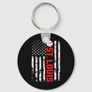 Porte-clés Drapeau de baseball de St. Louis Usa