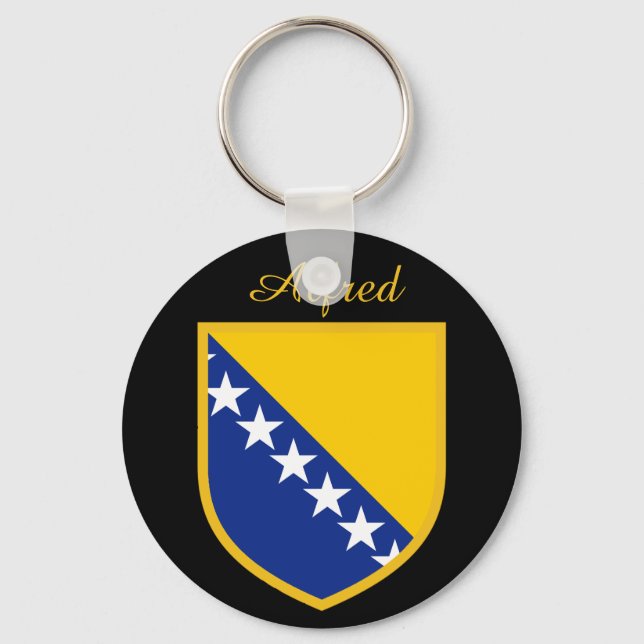 Porte-clés Drapeau de Bosnie personnel (Recto)