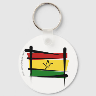 Porte-clés Drapeau de brosse du Ghana