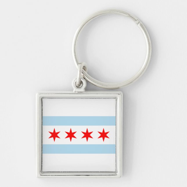 Porte-clés Drapeau de Chicago, Illinois Porte - clé (Devant)