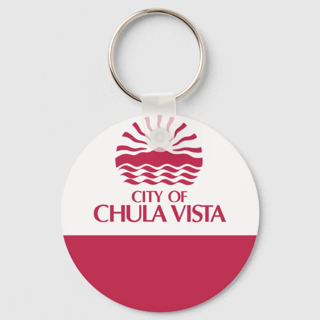 Porte-clés Drapeau de Chula Vista, Californie (Recto)
