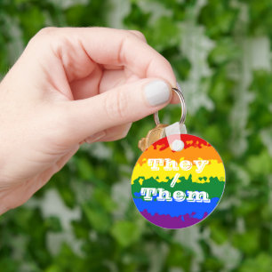 Porte-clés Drapeau de fierté gay personnalisable Funky Boho a