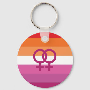 Porte-clés Drapeau de fierté lesbienne WLW (Coucher de soleil