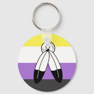 Porte-clés Drapeau de fierté non binaire Two-Spirit