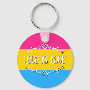Porte-clés Drapeau de Fierté Pansexuelle "L'amour