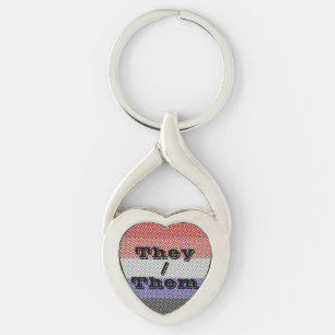 Porte-clés Drapeau de fierté personnalisable Pronoun Cupiorom