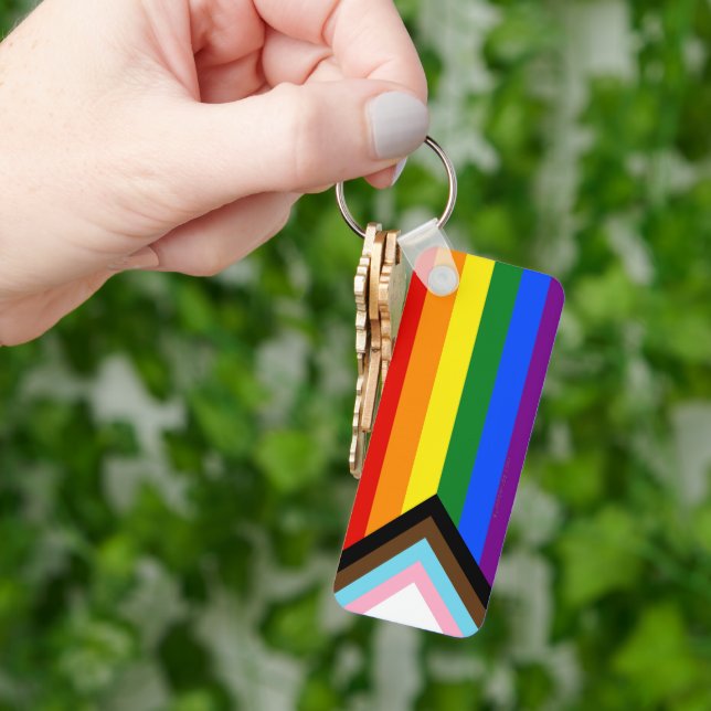 Porte-clés Drapeau de fierté Progress Pride de SlipperyJoe si (main)