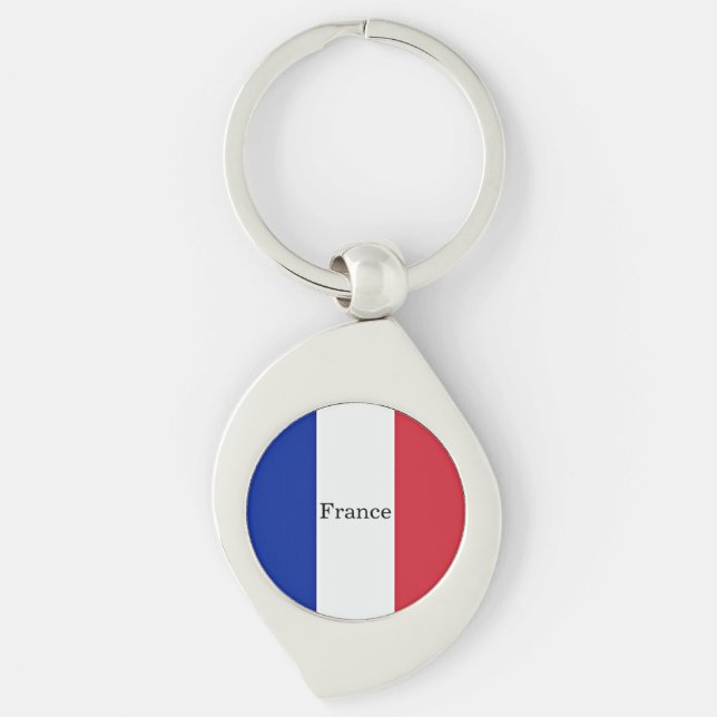 Porte-clés Drapeau de France, étiqueté, (Devant)