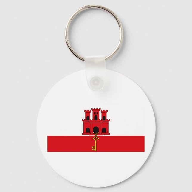 Porte-clés Drapeau De Gibraltar (Recto)