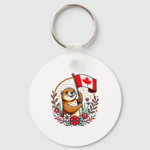 Porte-clés Drapeau de la marmotte canadienne Drôle d'été Jour