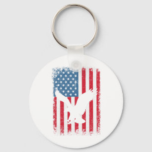 Porte-clés Drapeau de l'aigle américain du 4 juillet Usa Fête