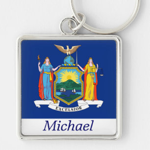 Porte-clés Drapeau de l'état de New-York personnalisé