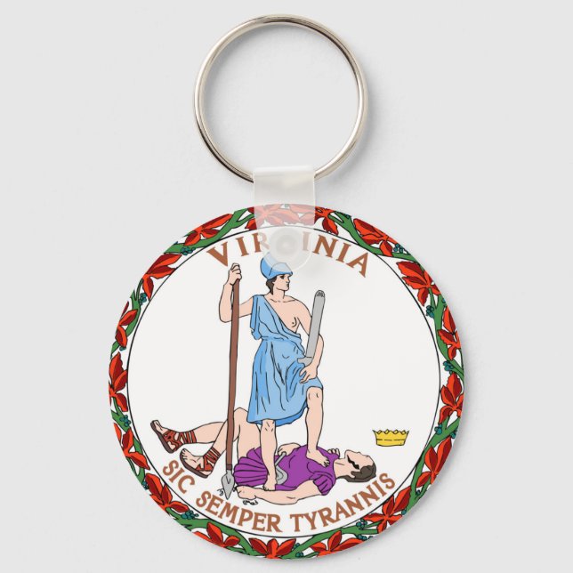 Porte-clés drapeau de l'état de Virginie sceau de l'amérique  (Recto)