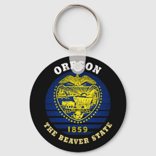 PORTE-CLÉS DRAPEAU DE L'ÉTAT DU BEAVER D'OREGON