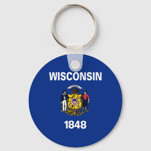 Porte-clés Drapeau de l'État du Wisconsin
