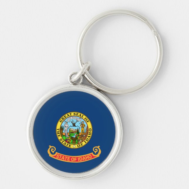 Porte-clés Drapeau de l'Idaho, État de Gem, États américains (Devant)