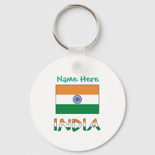 Porte-clés Drapeau de l'Inde en aluminium personnalisé