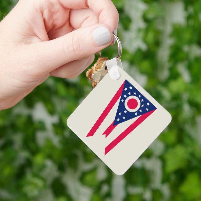 Porte-clés Drapeau de l'Ohio : la bannière Buckeye State (main)