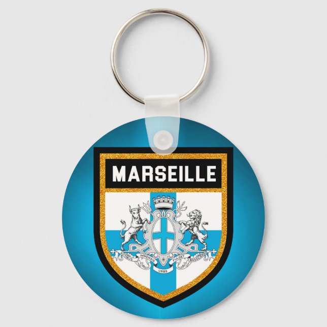 Porte-clés Drapeau de Marseille (Recto)