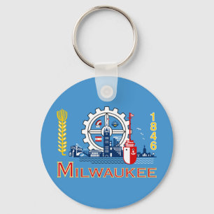 Porte-clés Drapeau de Milwaukee, le Wisconsin
