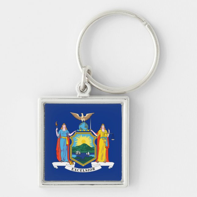 Porte-clés Drapeau de New York, L'Empire State, Colonies amér (Devant)