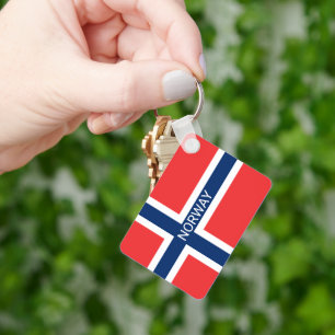 Porte-clés Drapeau de pays norvégien personnalisé cadeau port