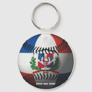 Porte-clés Drapeau de République Dominicaine Baseball couvert