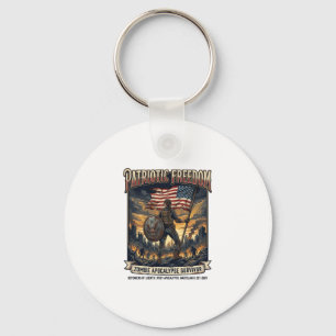 Porte-clés Drapeau de rouille patriotique Survivant Apocalyps
