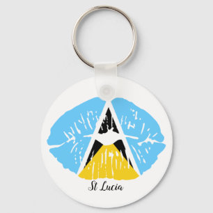 Porte-clés Drapeau de Sainte-Lucie