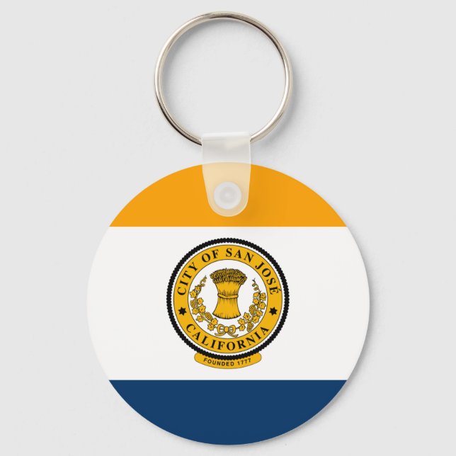 Porte-clés Drapeau de San Jose, Californie (Recto)