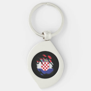 Porte-clés Drapeau déchiré de Croatie
