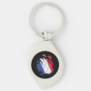 Porte-clés Drapeau déchiré France