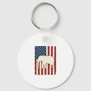 Porte-clés Drapeau d'éléphant patriotique Design vectoriel vi