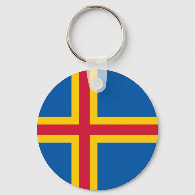Porte-clés Drapeau des îles Åland patriotiques (Recto)