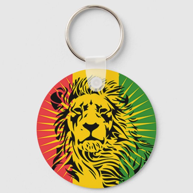 Porte-clés drapeau des lions de rasta reggae (Recto)
