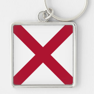 Porte-clés Drapeau d'Etat Alabama, Croix de St Andrew Crimson