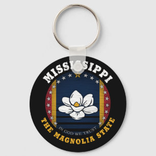 PORTE-CLÉS DRAPEAU D'ÉTAT DE MISSISSIPPI MAGNOLIA