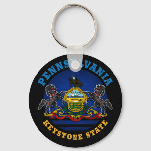 PORTE-CLÉS DRAPEAU D'ÉTAT DE PENNSYLVANIA KEYSTONE