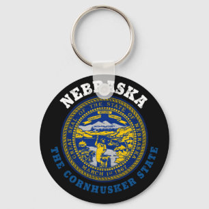 PORTE-CLÉS DRAPEAU D'ÉTAT NEBRASKA CORNHUSKER