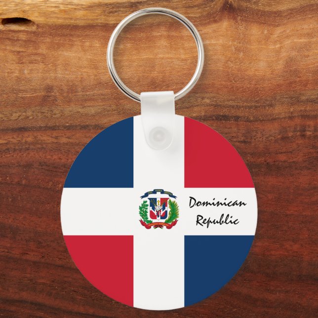 Porte-clés Drapeau dominicain, patriotes de République Domini (Recto)