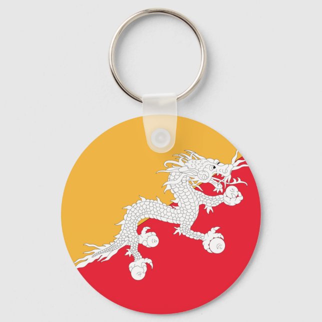 Porte-clés Drapeau du Bhoutan (Recto)